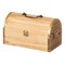 Vintiquewise Unfinished Wooden Treasure Chest Arched Lid Gold Metal Accents Front Locking Latch & Top Handle Decorative Storage Box with Natural Wood Grain Ideal for Trinkets Jewelry or Rustic Display